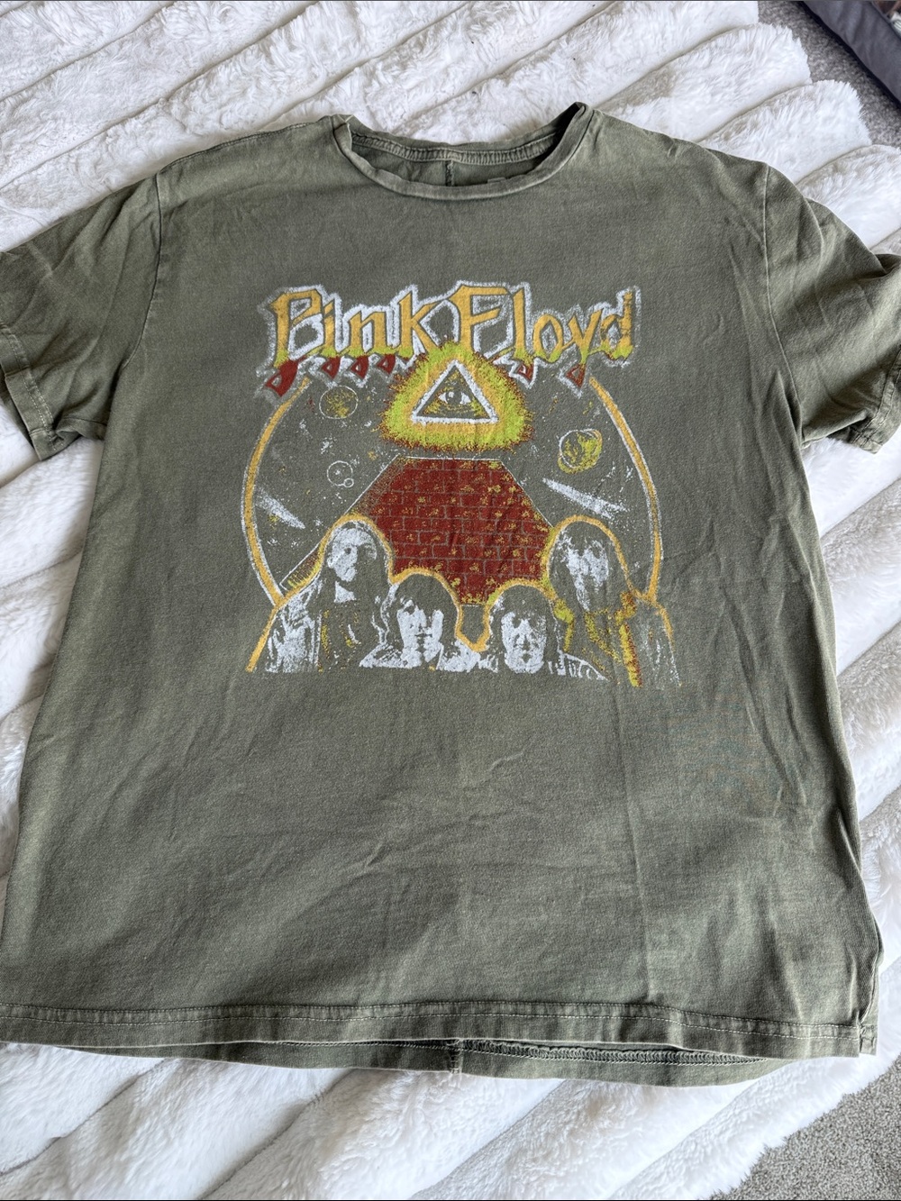 Lucky Brand Olive Green Pink Floyd Graphic Tee